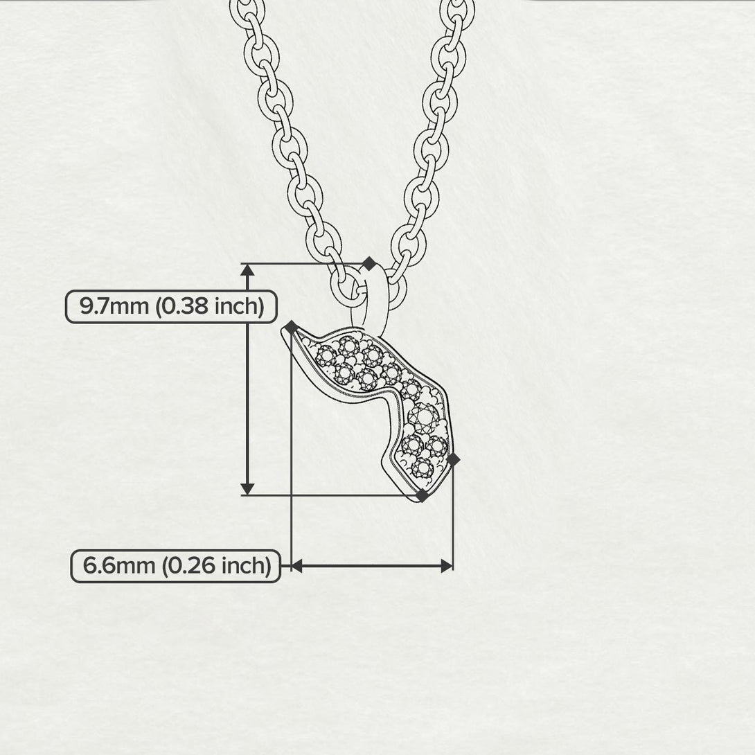 Yod - Hebrew Alef-Bet letter diamond Necklace - Yod letter